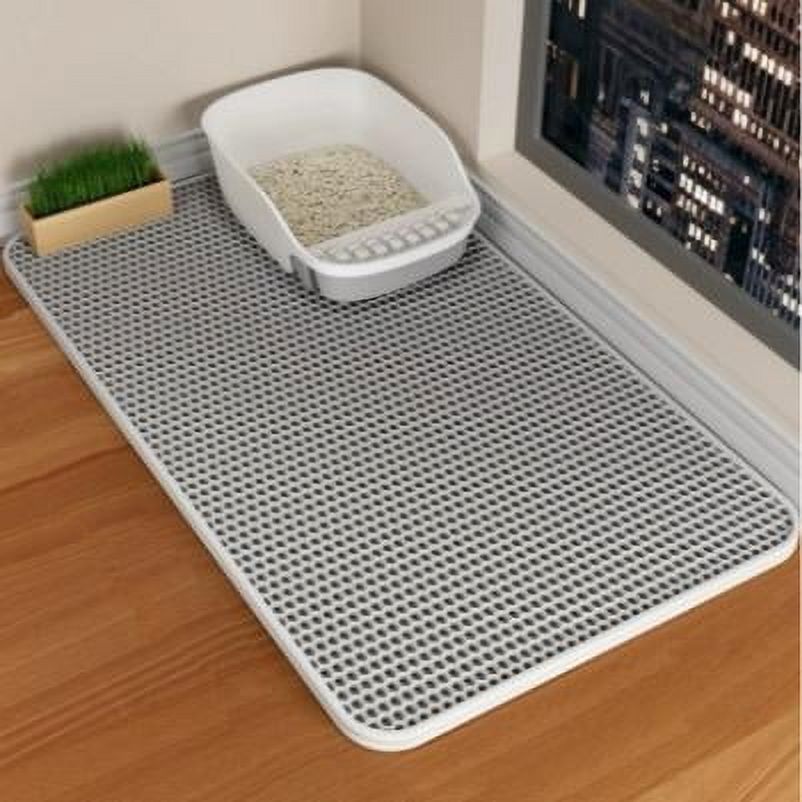 CatGuru Katzenklo Matte XXL – Wasserdicht, Rutschfest, Maschinenwaschbar, 122x89 Cm, Fängt Streu Auf