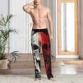 thumbnail image 2 of Balery Red And White Screaming Demon Skull Pantalones de pijama para hombre, pijama ultraligero, pantalón de descanso-Small, 2 of 6
