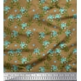 thumbnail image 1 of Soimoi Brown Georgette Viscose Fabric Leaves,Insect & Floral Artistic Print Fabric by The Yard 42 Inch Wide, 1 of 3