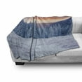 thumbnail image 3 of Nature Soft Flannel Fleece Throw Blanket, Winter Snowy Mountain Valley with Pines Sunset Sky Idyllic Landscape, Cozy Plush for Indoor and Outdoor Use, 70" x 90", Sky Blue Salmon, by Ambesonne, 3 of 6