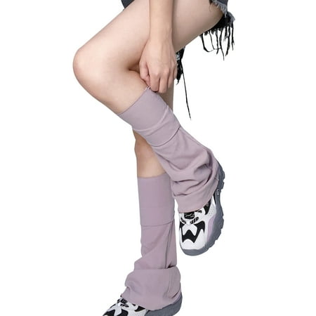 

TINYSOME Harajuku Women Stretchy Flared Leg Warmers Over Knee Socks Hip Hop Solid Color Slouch Baggy Loose Foot Covers Streetwear