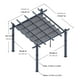 thumbnail image 4 of Pérgola de Aluminio 10x10 pies con Toldo Ajustable, Estructura Reforzada para Jardín, Patio y Terraza, Color Caqui, 4 of 7