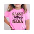 thumbnail image 1 of Camiseta rosa con estampado "Sassy Just Like My Nana" para niña: camiseta informal de punto de manga corta con estampado de leopardo, 100 % algodón suave, corte holgado y cuello redondo., 1 of 6