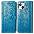 thumbnail image 1 of Funda Cartera FOXDOCK para iPhone 14 Plus , Flip PU con Relieve de Gatos y Perros, Tarjetero y Soporte, 1 of 6