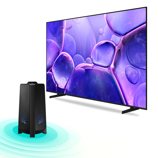 Combo TV 85'' Samsung Crystal U8200F 4K (2025) + Torre de Sonido T40 300W Bi-Direccional