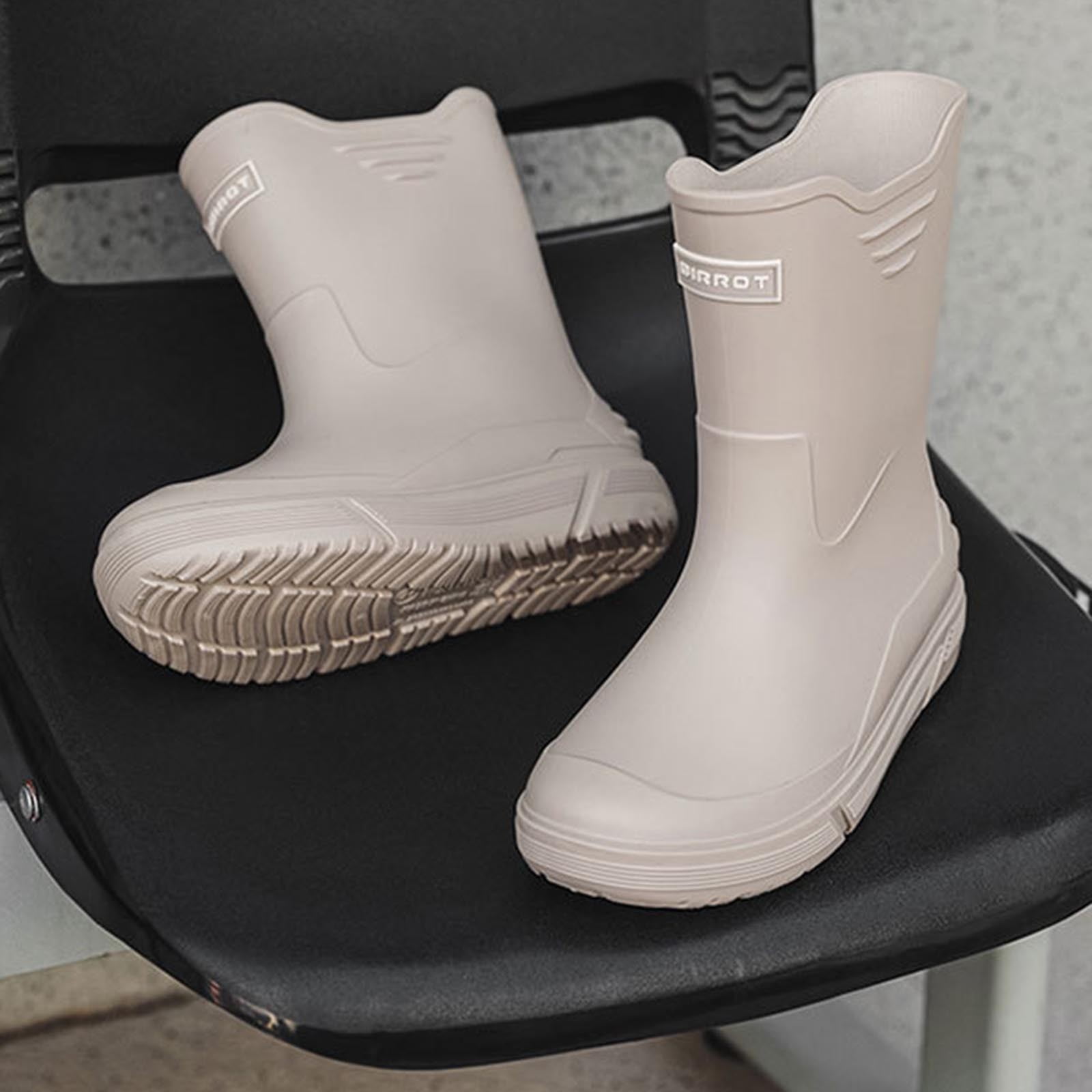 Wensltd Mid Calf Rain Boots for Men Solid Color Waterproof Rubber Shoes for Outdoor Short Tube Work Shoes