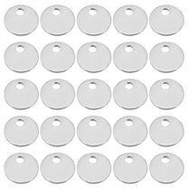7mm Steel Disc, 100pcs Round Metal Stamping Blanks Tags Circle Metal Plate DIY for Laser Engraving Stamping, Silvery