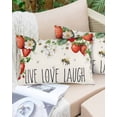 thumbnail image 6 of Strawberry Throw Pillow Cover 20 x 36 Inch Decorative Pillow Cover Summer Fruits Bee Floral Botanical Lumbar Pillowcase Seasonal Rectangle Cushion Case for Couch Sofa Bed Living Room, 6 of 7