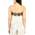 thumbnail image 2 of LEYDEN Womens Silver Lace Trim Crisscross Camisole Spaghetti Strap Square Neck Top XL, 2 of 2