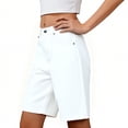 thumbnail image 5 of Womens Jean Shorts High Waisted Summer Stretchy Casual Elastic Waist Denim Shorts with Pockets, 5 of 5