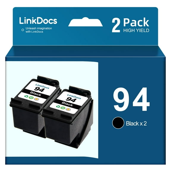 94XL Ink Cartridge Compatible for HP 94 ink cartridge C8765W Ink to use with Officejet 150 100 H470 9800 7310 7210, Deskjet 460, PSC 1610 2355 Printer (2 Black)