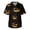 Yellow, variant on Men's Halloween Scrub Tops V-Neck Short Sleeve Bat Bone Star Eye Print Medical Workwear with Chest Pocket and Front Pockets Comfortable Pullover Uniform Black L