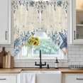 thumbnail image 6 of Blue Starfish Coastal Swag Valances for Windows 2 Pack, Kitchen Window Curtains 36 Inch Length, Eucalyptus Summer Nautical Shell Retro Privacy Swag Curtains for Living Room/Bathroom 36"x36", 6 of 8
