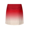 thumbnail image 5 of Tennis Skirts for Women Gradient Color Elastic Waist Tennis Golf Skort Stretchy Casual Athletic Tennis Mini Short Skirts,Red,L, 5 of 6