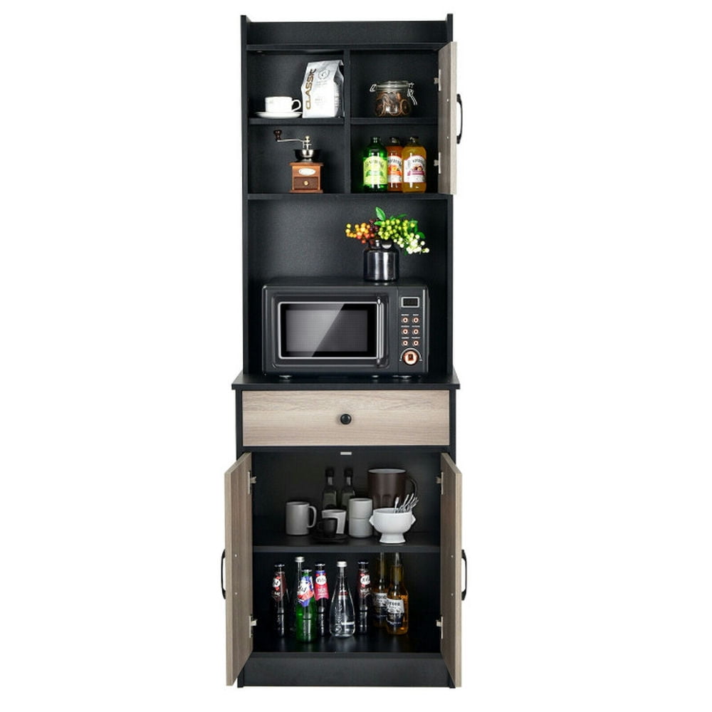 Finihen Kitchen Storage Cabinet, Buffet Sideboard, 3-Door 71 Inch Kitchen Buffet Pantry Storage Cabinet with Hutch and Adjustable Shelf, for Dining Room, Kitchen, Living Room, Black Finihen Kitchen Storage Cabinet, Buffet Sideboard, 3-Door 71 Inch Kitchen Buffet Pantry Storage Cabinet with Hutch and Adjustable Shelf, for Dining Room, Kitchen, Living Room, Black
