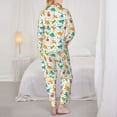 thumbnail image 6 of Goofa Dinosaur Printed Women’s 2 Piece Pajama Set Super,Pajamas Women's Long Sleeve Sleepwear Soft Button Down Loungewear Pjs Lounge Set Nightwear-Medium, 6 of 9