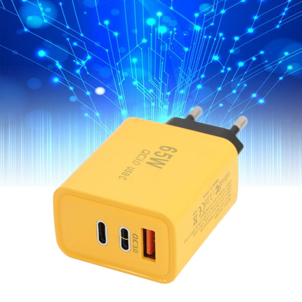 65W USB C Bloque De Cargador De Pared Gan 3 Puerto Pd Adaptador De Cargador Rápido Para Con 35W 25W 5W Salida