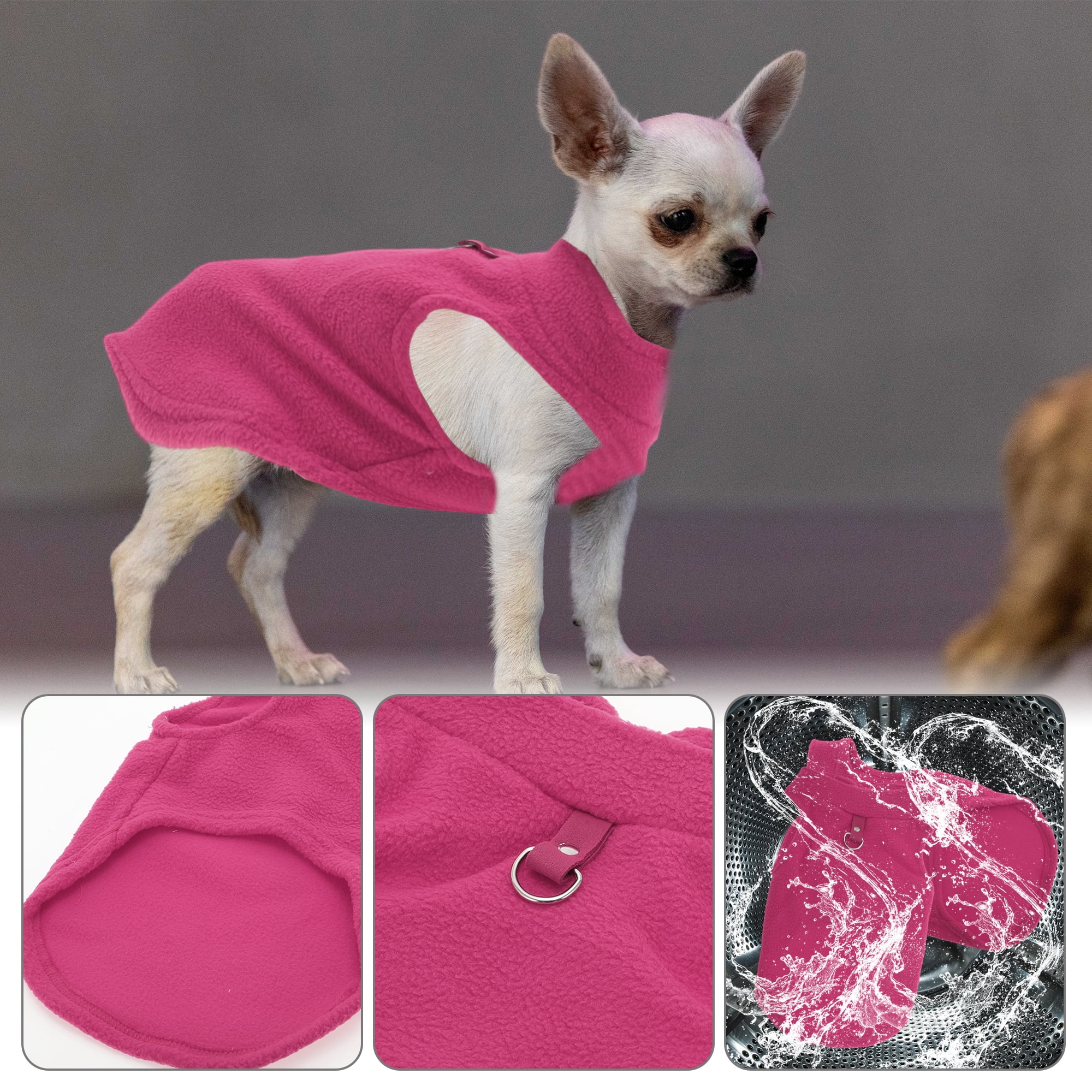 Unique Bargains Dog Cat Warm Vest Small Dog Cat Jumpers Rose Red XL