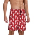 thumbnail image 2 of Kdxio Cartoon Lobster Print Mens Sleep Shorts Bottoms Soft Comfy Pajama Wear Pants with Drawstring Pockets, 2 of 7