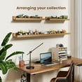thumbnail image 6 of Floating Shelves Set of 3, Picture Ledge Shelf, 24 inch Floating Shelves for Wall, Floating Shelves with Lip for Living Room,Bedroom,Bookshelf,Nursery-Natural Oak, 6 of 8