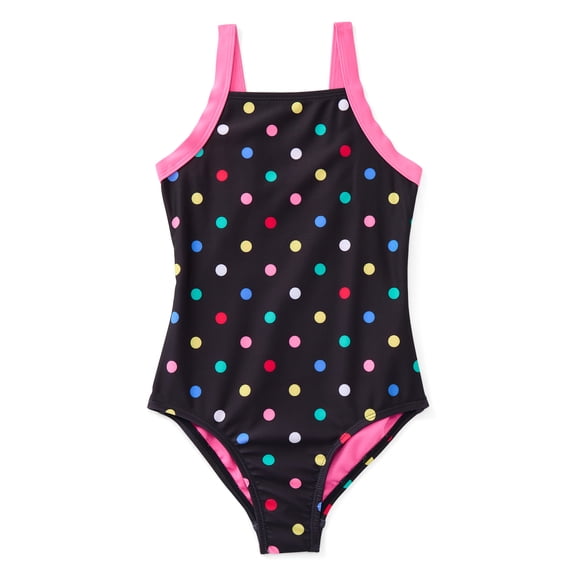 Wonder Nation Girls One Piece Swimsuit with UPF 50 , Sizes 4-18 & Plus