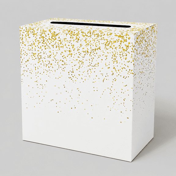 Card Box for Party Gift Card Box Holder Envelope Box for Wedding Birthday Retirement Gold Foil Card Box
