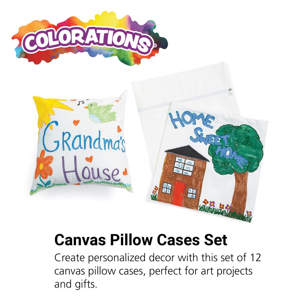 Colorations Canvas Pillow Cases - Set of 12