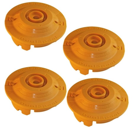 Dual Line Trimmer Head - Ryobi RY26500 Trimmer (4 Pack) Replacement Dual Spool Fixed Line String Head Insert # 310734001-4PK