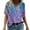Purple, variant on Aloohaidyvio Crop Tops for Women,Womens Fashion Casual Plus Size Scenic Flowers Printing V-Neck T-Shirt Tops