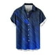 thumbnail image 3 of Mens Casual Manga Corta Botón Abajo Camisas Turndown Cuello Blusa de Impresión, Poliéster Ligero Top de la Moda para el Verano Al Aire Libre Y el Uso Diario, 3 of 6