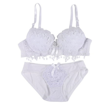 

Deepwonder Women s Push Up Embroidery Bras Set Matching Lace Lingerie Bra and Panties Underwire Brassiere Underwear Suit 32-38BC