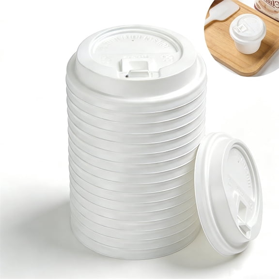 Disposable Coffee Cup Lids (3.15 Inch) - 18 Pcs Plastic Dome Lids, Round Takeaway Drink Cup Covers for 8-24 oz Cups, Perfect for Home, Cafe, Bakery and Restaurant Topboutique