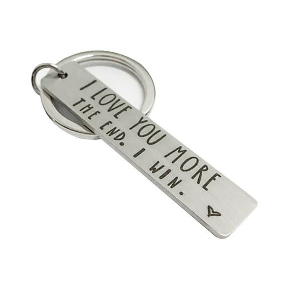 UDIYO I LOVE YOU MORE THE END Letter Strip Keychain Key Ring Holder Lovers Gift Decor
