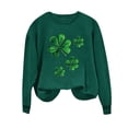 thumbnail image 3 of AherBiu Chandails de la Saint-Patrick pour Femmes Col Rond Manches Longues Imprimé Trèfle Décontracté Ample, 3 of 6