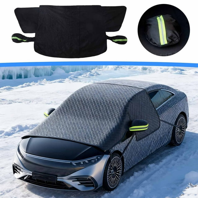 Car Snow Cover for Windshield | Thickened, Extended Design | Winter Frost, Snow Protection, Sunshade | 1 Piece