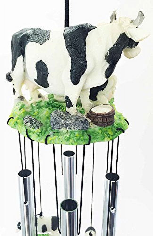 Bovine Milk Cow and Calf Family Resonant Relaxing Wind Chime Garden Patio