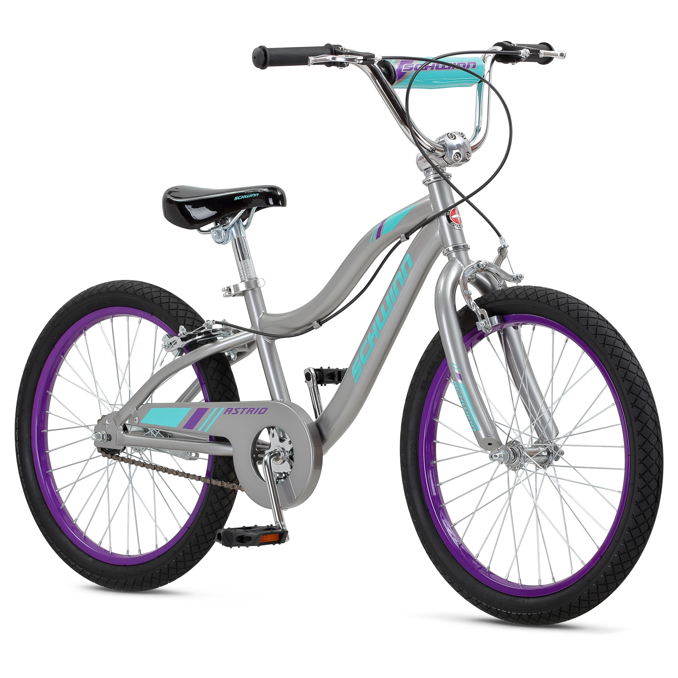 Schwinn Astrid Kids Bike, 20 Inch Wheel, Single Speed, Grey