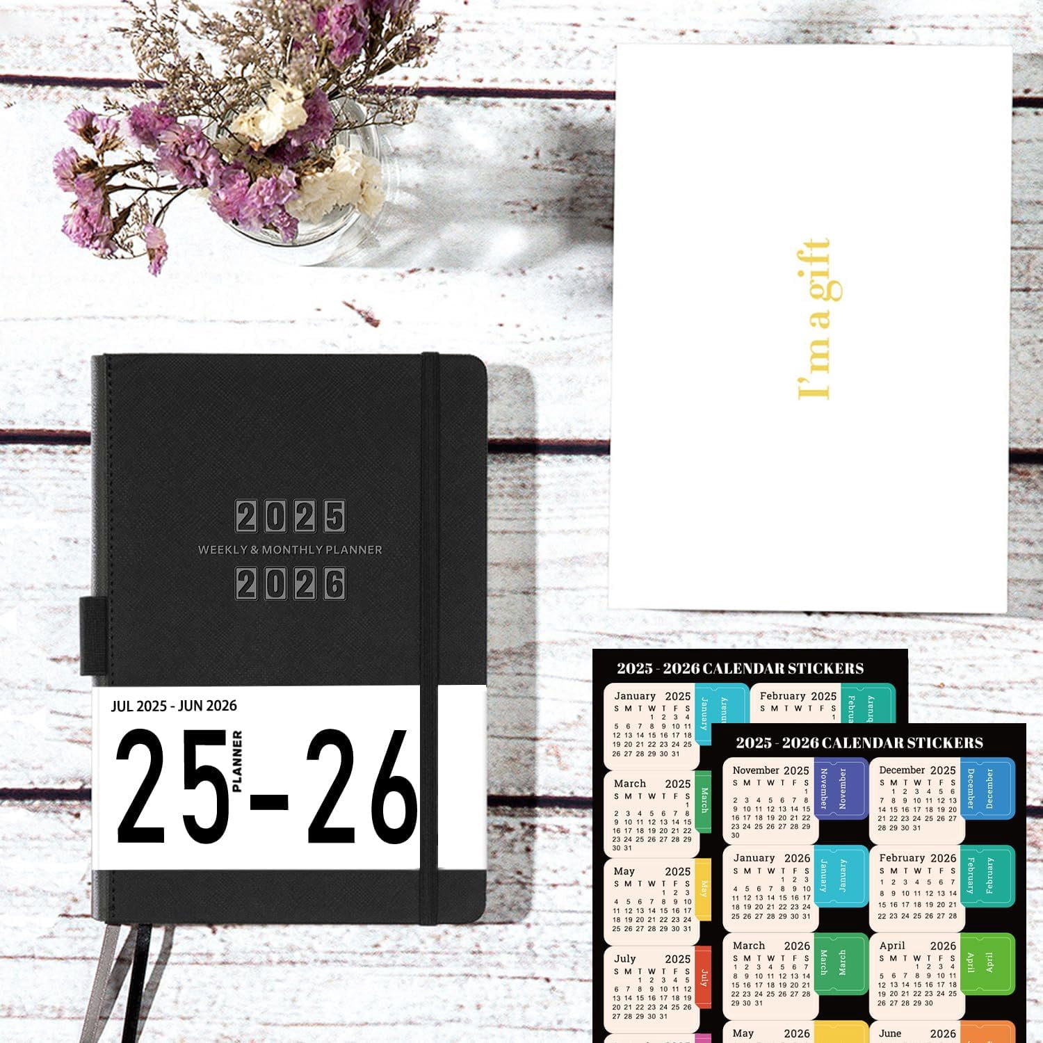 2025-2026 Planner - Academic Planner 2025-2026, 12-Months 2025-2026 Planner Weekly and Monthly, Jul. 2025 - Jun. 2026, 5.75" x 8.25", Saffiano Leather with Thick Paper, Back Pocket with 40 Notes