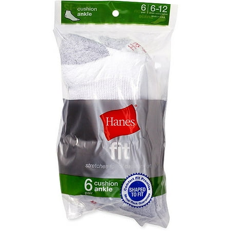 Hanes - Men's Fit Ankle Socks, 6 Pairs