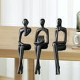 thumbnail image 4 of QHUDLV 3PCS Black Thinker Statue Book Shelf Decor, Minimalist Modern Decor Collectable Ornament Off Abstract Statue Figurines,, 4 of 9