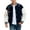 Dark Blue, variant on IWRICH Men's Teen 20s Fashion Streetwear Varsity Jacket Color Block Letter Graphic Leather Baseball Coats Black S