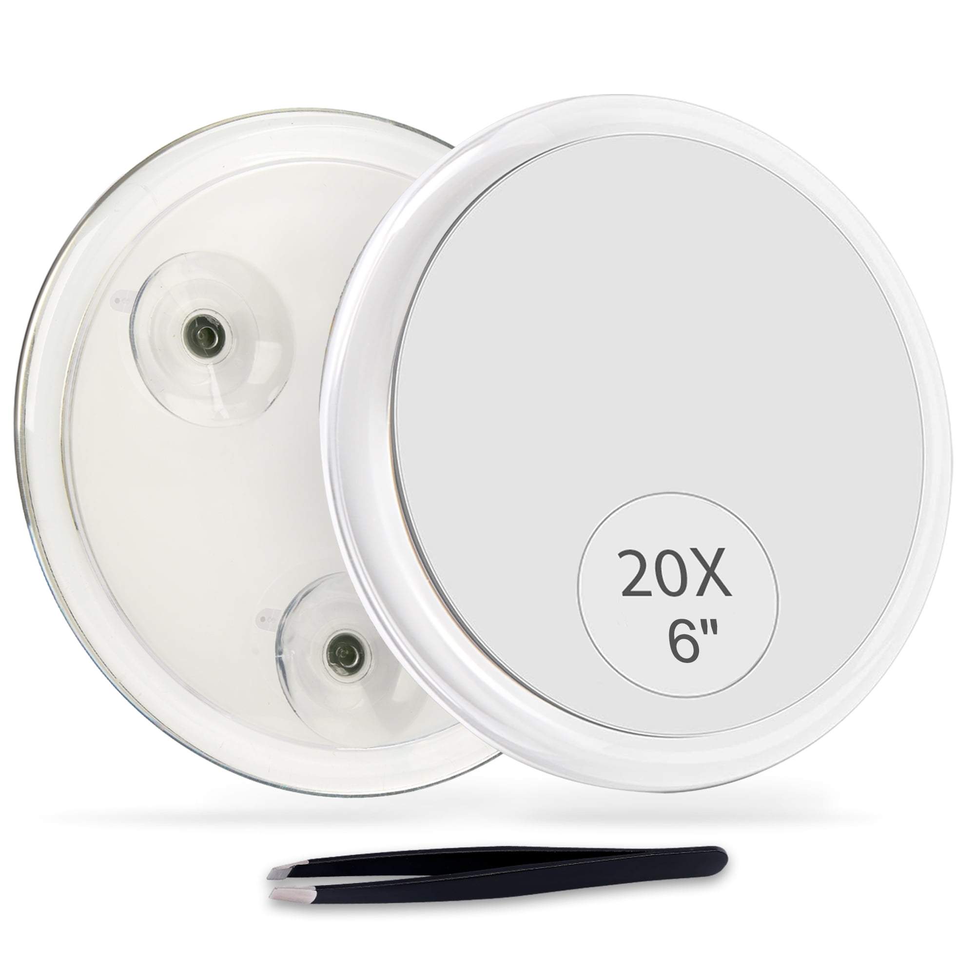 Magnifying Mirror with Suction Cups,20x Magnification,6" Vanity Mirror