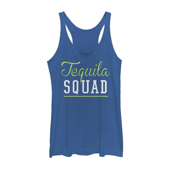 Women's CHIN UP Tequila Squad  Racerback Tank Top Royal Blue Heather X Small