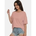 thumbnail image 4 of Women's Short Sleeve Crew Neck T-Shirt - Relaxed Fit, Soft Casual Tee, 4 of 6