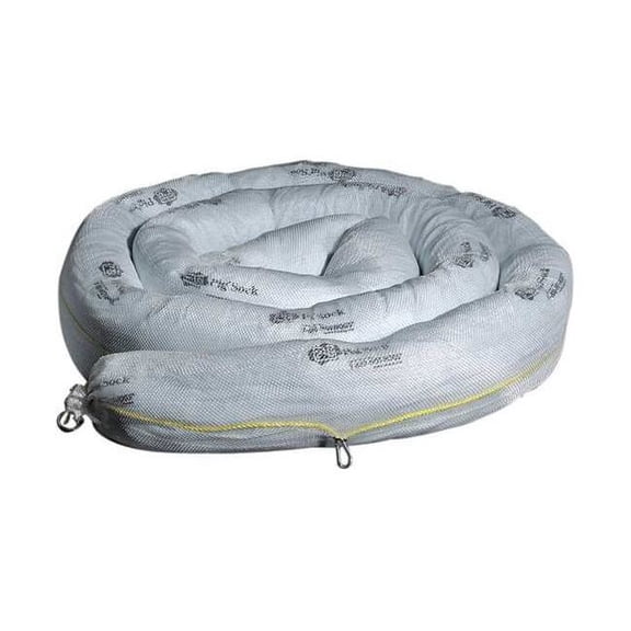 Pig Sorbent Boom, 48 gal, 8 in x 20 ft, Oil, White, 2 PK BOM409