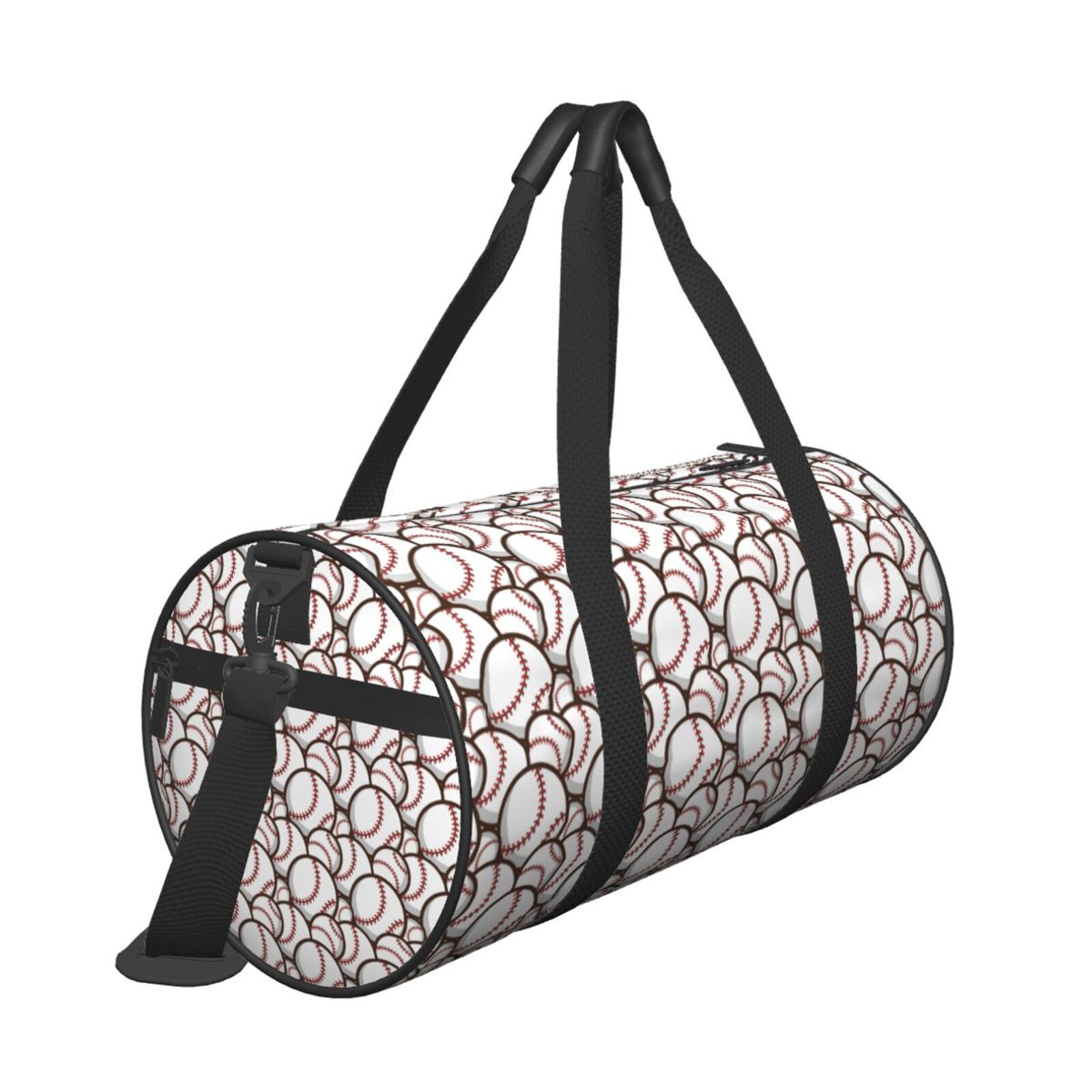 Horeoi Cute Baseball Print Foldable Travel Duffle Bag with Removable Strap - Water-Resistant Gym Vacation Luggage Multi-Pocket Design