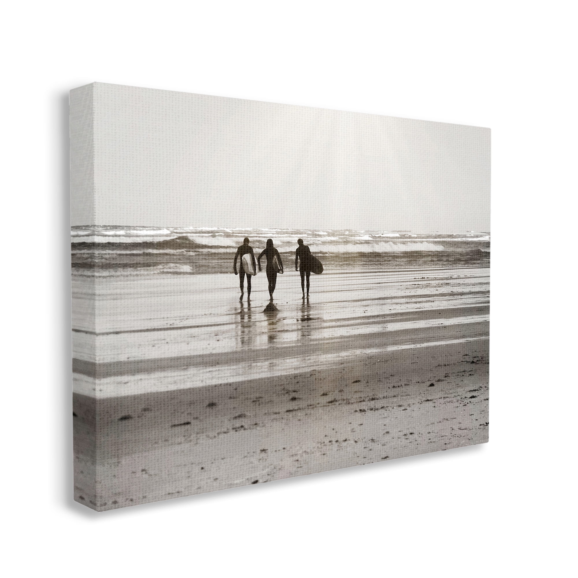Stupell Industries Strolling Surfer Friends Landscape Photography Gallery Wrapped Canvas Art Print Wall Art, 48 x 36