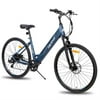 Hiland 700c Electric Bicycles with Shimano 7 Speeds, 36V 10.4Ah Lithium Battery,Black