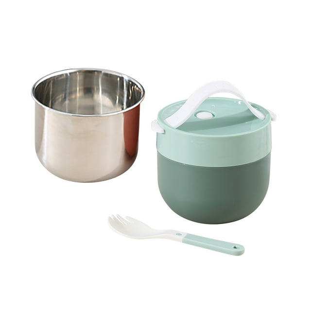 Fiudx Taza para Sopa de Acero Inoxidable 304, Tazón Portátil para Cereales, Taza Sellada para Leche de Desayuno, Recipiente Multifuncional para Sopa, Esencial para Oficinistas, Tamaño Compacto, 11 X