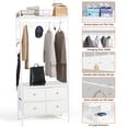 thumbnail image 7 of AODAILIHB Freestanding Clothes Rack with 2 Shelves, 4 Drawers, and Hooks, White, 7 of 7